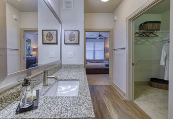 Large closet space and en-suite bathroom at 4700 colonnade apartments in birmingham, al